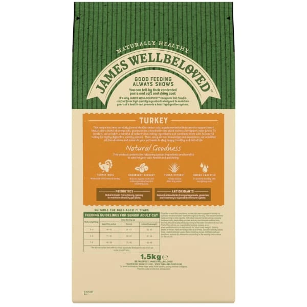 James Wellbeloved Complete Senior Dry Cat Food - Turkey 8 James Wellbeloved Complete Senior Dry Cat Food - Turkey - Image 8