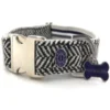 Hugo & Hudson Herringbone Dog Collar In Navy