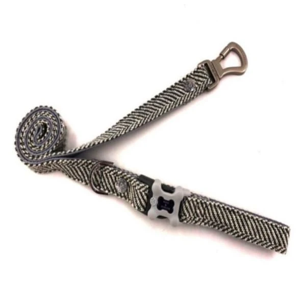 Hugo & Hudson Herringbone Lead In Navy 1 Hugo & Hudson Herringbone Lead In Navy