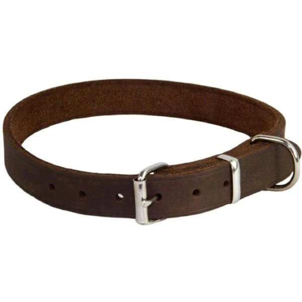 Earthbound Soft Country Leather Brown Dog Collar 2 Earthbound Soft Country Leather Brown Dog Collar - Image 2