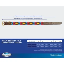 Weatherbeeta Polo Leather Dog Collar Beaufort Brown/Pink/Blue