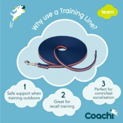 Coachi Training Line For Dogs - Navy & Coral